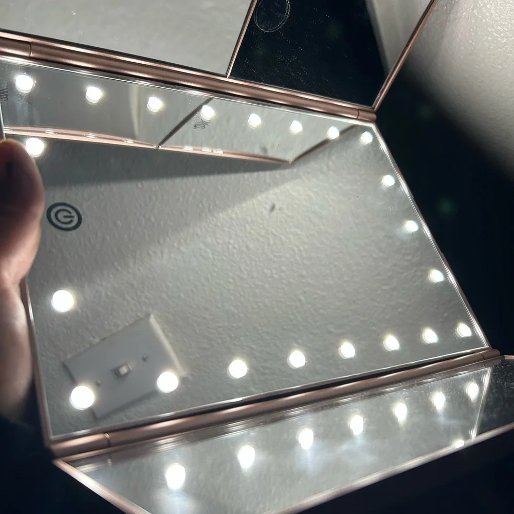 Tri-Fold Vanity Mirror with LED Lights